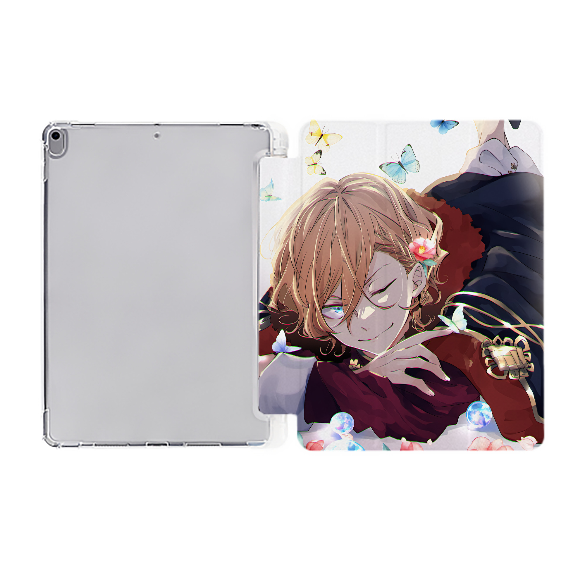 （画像用） 文豪ストレイドッグス Bungo Stray Dogs IPad ケース ペン収納付き 三つ折りスタンド PUレザー×シリコン 対応機種9.5/10.5/10.9インチ